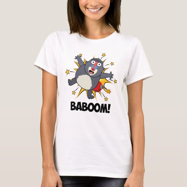 T-shirt Baboom Drôle Explosif Baboon Pun (Devant)