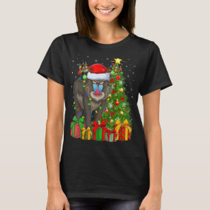 T-shirt Baboon Noël Noël Père Noël Baboon Arbre de Noël