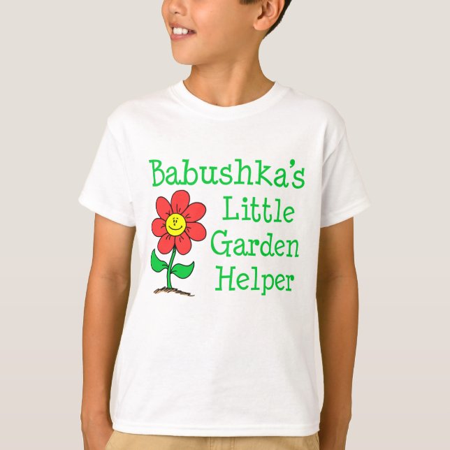 T-shirt Babushka Little Garden Helper (Devant)