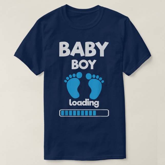 T-shirt Baby Boy Chargement Futurs Parents Grossesse Révél (Design devant)
