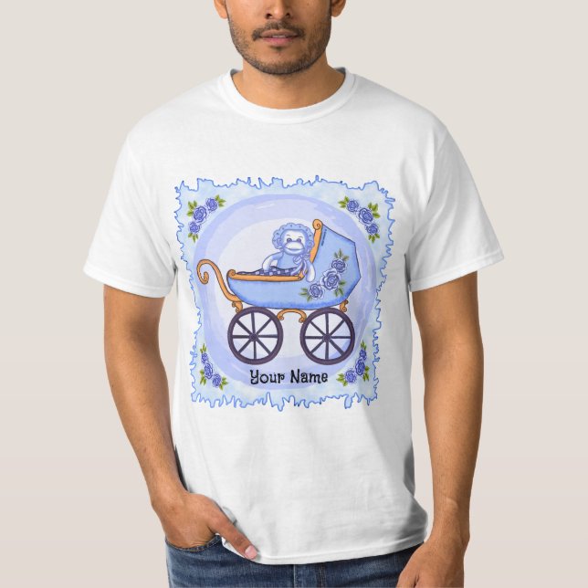 T-shirt Baby Boy Sock Monkey Buggy (Devant)
