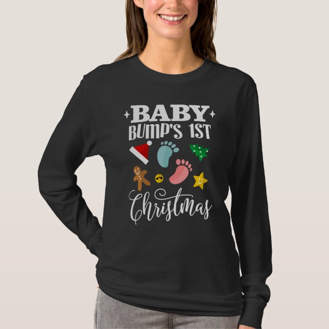 T-shirt Baby Bumps First Christmas (Devant)