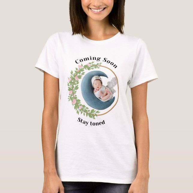 T-shirt Baby Coming Bientôt - Célébrez le Joyeux voyage (Devant)