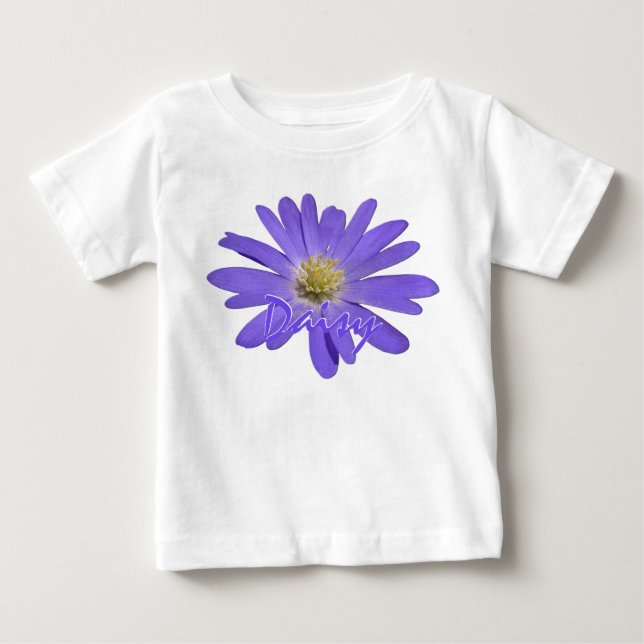 T-shirt Baby Daisy Personalized Purple Baby Shirt (Devant)