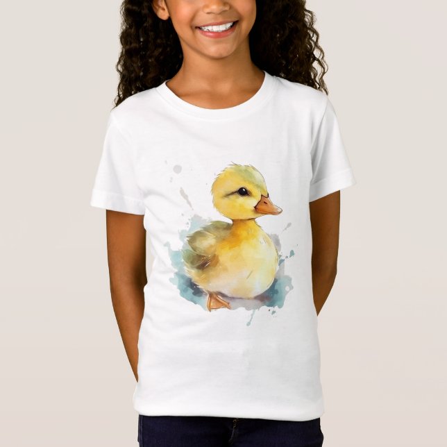 T-shirt Baby Duck Watercolor Fine Jersey (Devant)