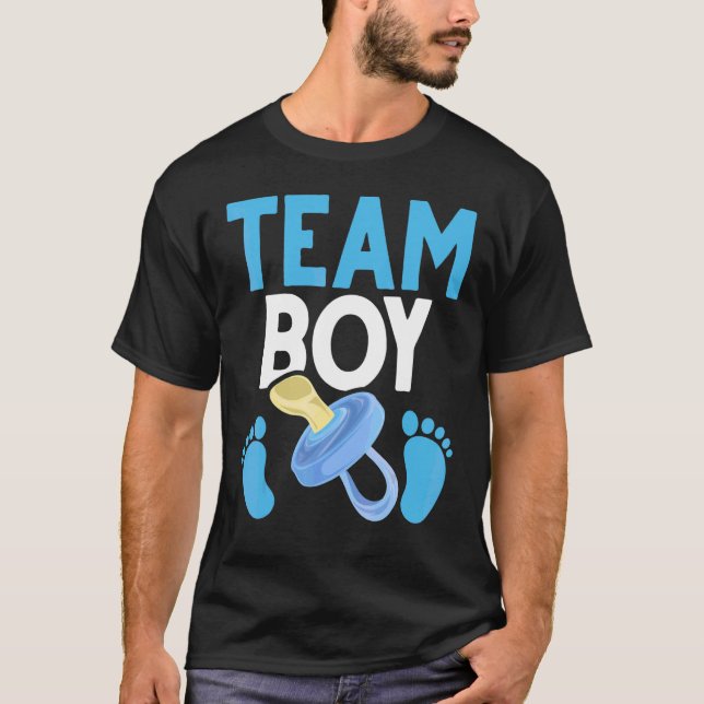 T-shirt Baby Faire-part Futurs Parents Équipe Garçon Genre (Devant)