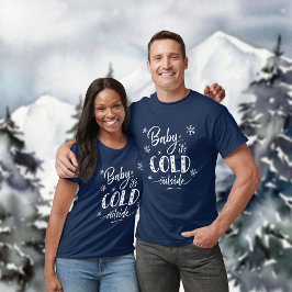 T-shirt Baby It's Cold Outside Indigo Blue