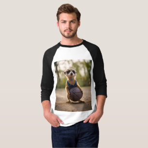 T-shirt Baby Meerkat Joueur de basket-ball,