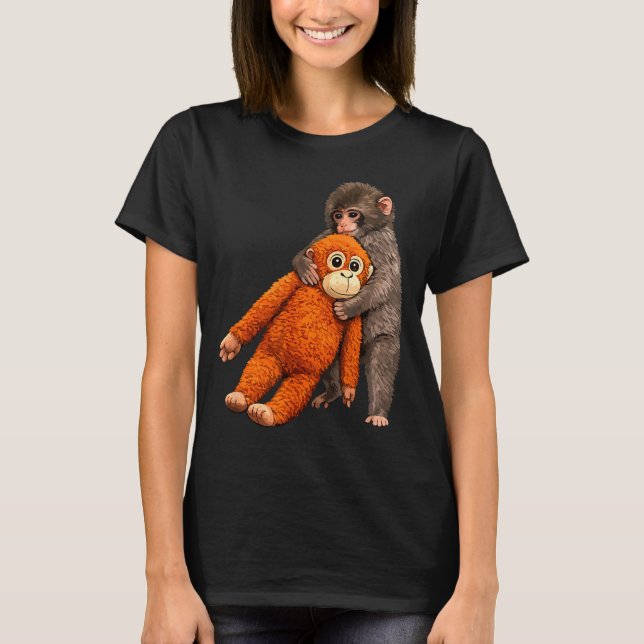 T-shirt Baby monkey punch hugging  (Devant)