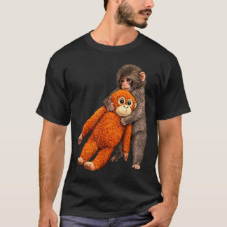 T-shirt Baby monkey punch hugging 