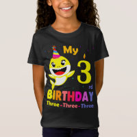 Baby My 3rd Birthday - Baby Party Shark Cadeaux po
