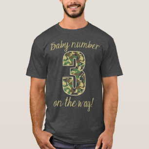 T-shirt Baby Numéro 3 Faire-part de grossesse Camo