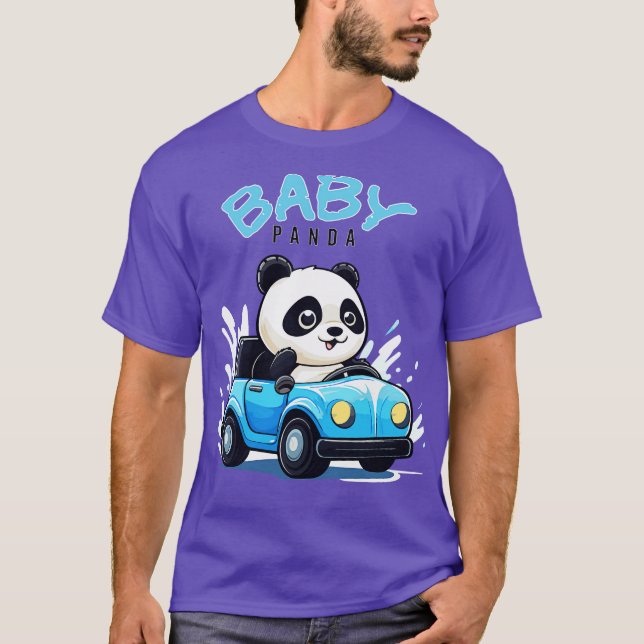 T-shirt Baby Panda conduit une voiture (Devant)