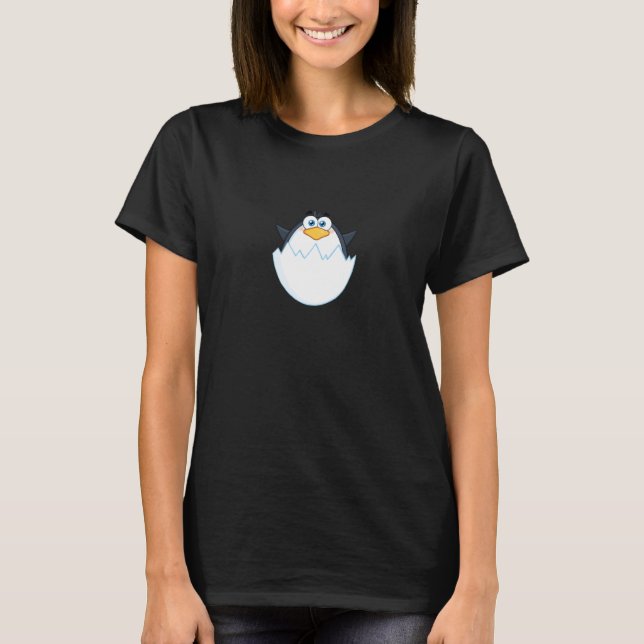 T-shirt Baby Penguin Hatching from Egg (Devant)