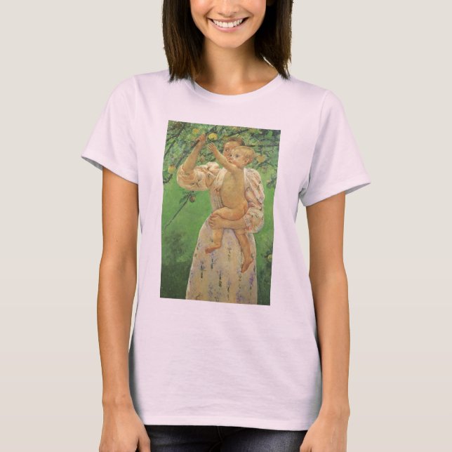 T-shirt Baby Reaching for an Apple par Mary Cassatt (Devant)