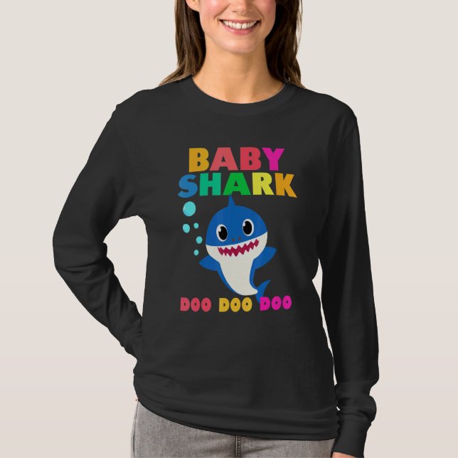 T-shirt Baby Shark Doo Doo Baby Maman Papa Enfants (Devant)