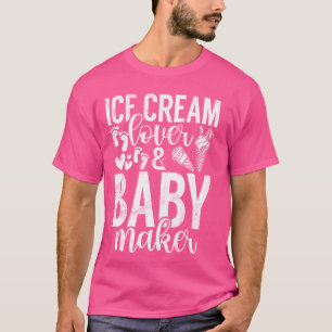 T-shirt Baby shower d'amoureux de crème glacée et de créat