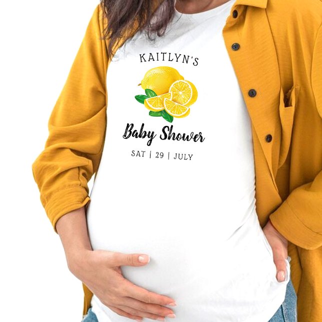 T-shirt Baby shower de citron aquarelle moderne (Créateur téléchargé)