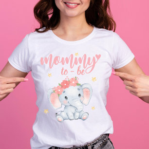 T-shirt Baby shower d'éléphant mignon maman d'être mère