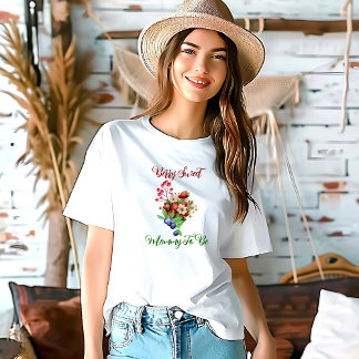 T-shirt Baby shower d'été doux à la fraise rouge Bleu Berr