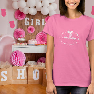 T-shirt Baby Shower Élégant Nœud Fille Coquette Maman Pers