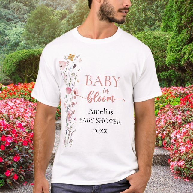 T-shirt Baby shower fleur sauvage (Créateur téléchargé)