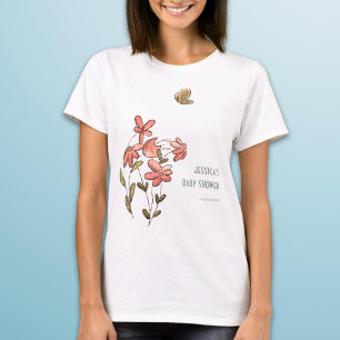 T-shirt Baby shower Floral rose mignon