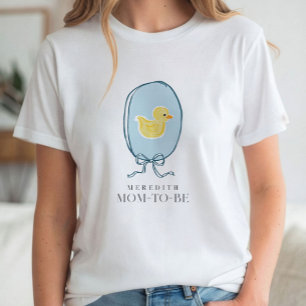 T-shirt Baby-Shower Maman Élégant Canard en Caoutchouc