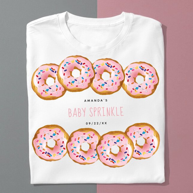 T-shirt Baby shower moderne Filles de Donut Saupoudrer (Créateur téléchargé)