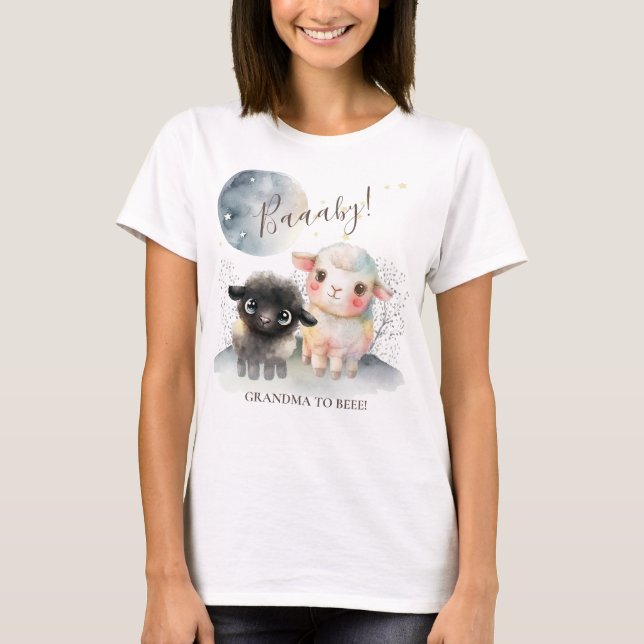T-shirt Baby shower neutre entre les sexes de l'agneau (Devant)