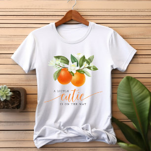 T-shirt Baby Shower Orange Citrus Bébé en Route
