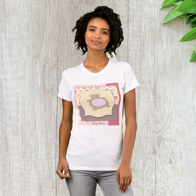 T-shirt Baby shower ours en peluche avec cercles rétro (Créateur téléchargé)