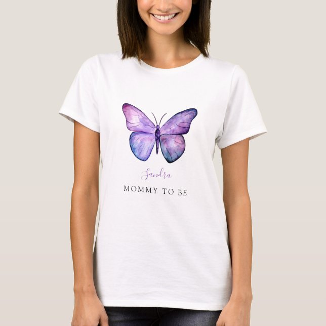 T-shirt Baby shower papillon Élégante maman à être (Devant)