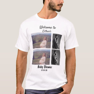 T-shirt Baby shower Personnalisé 4 Photo Collage