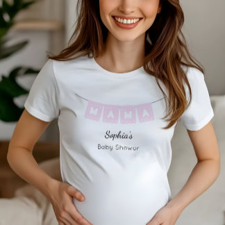 T-shirt Baby shower Pink Mama Papel Picado
