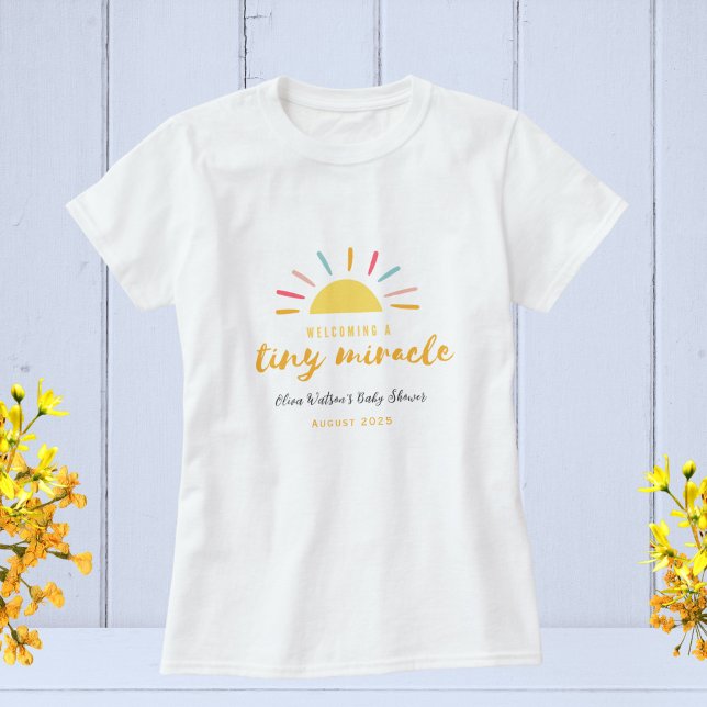 T-shirt Baby shower, Tiny Miracle Sunshine personnalisée (Créateur téléchargé)