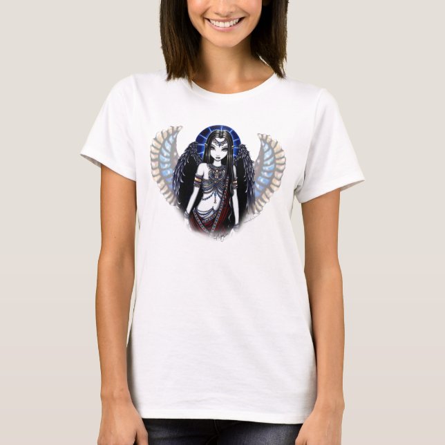 T-shirt Babydoll égyptien de brun d'ange de "Nefertari" (Devant)