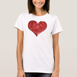 T-shirt Babydoll en verre rouge de coeur
