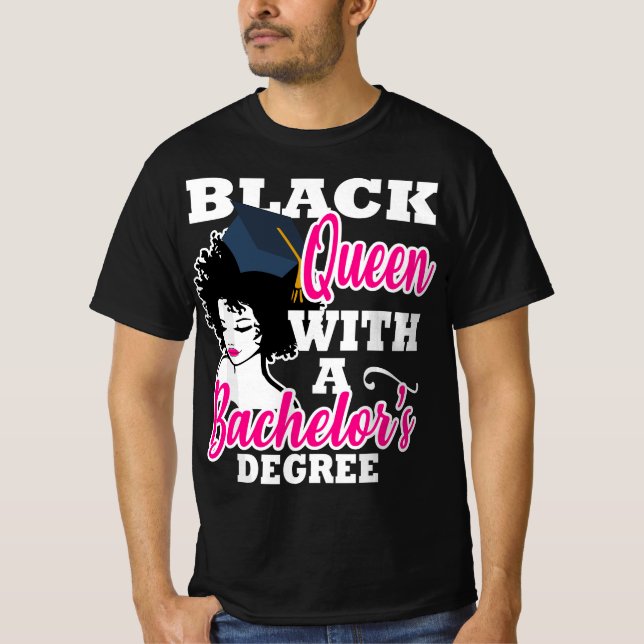 T-shirt Baccalauréat noir du Queen College Af (Devant)