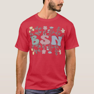 T-shirt Baccalauréat super En Sciences BSN En Fleurs Infir