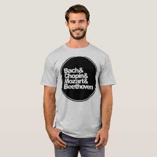 T-shirt Bach and Chopin and Mozart and Beethoven