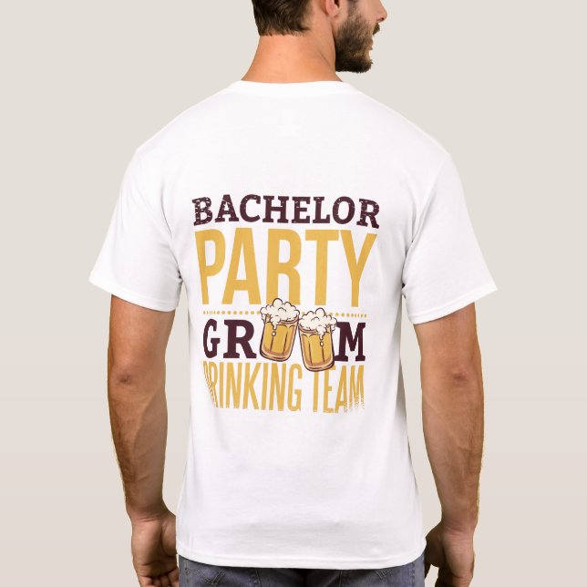 T-shirt Bachelor Party Groom Dragon Team Funny Mariage (Dos)