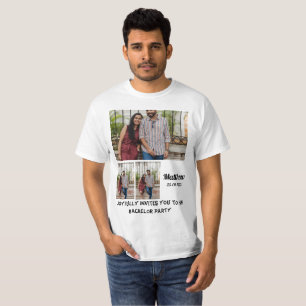 T-shirt Bachelor Party personnalisé 3 Photo Collage