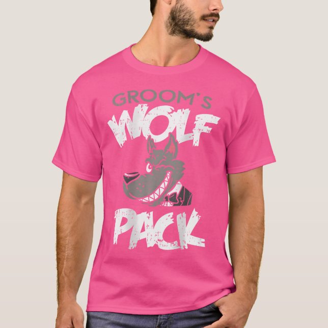 T-shirt Bachelor Party s Wolf Pack Membre (Devant)