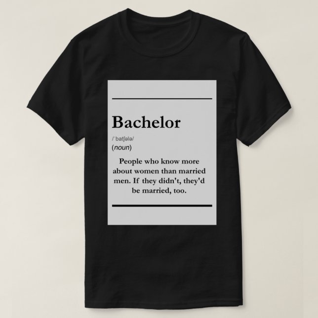 T-shirt Bachelor - Sticker de définition (Design devant)