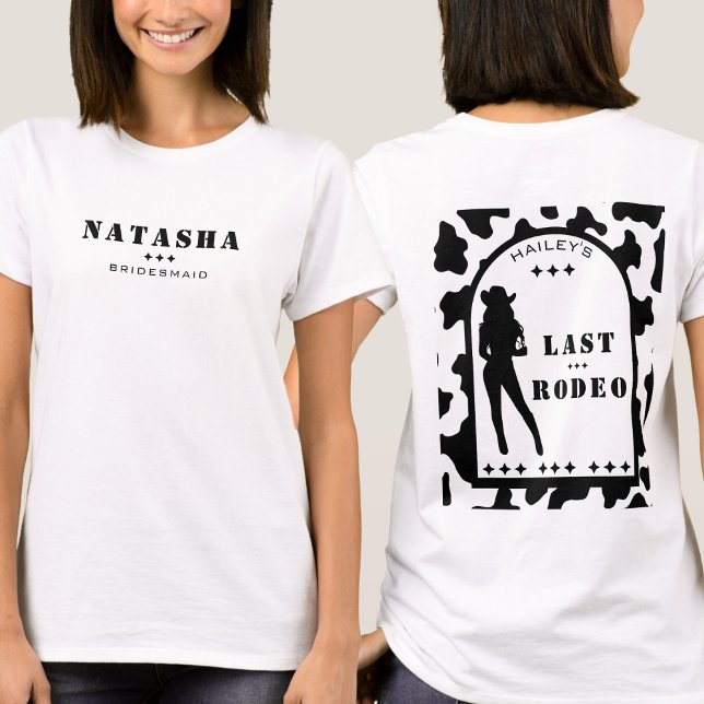 T-shirt Bachelorée Bachelorée Bachelorée Bowgirl (cow print cowgirl bridesmaid bachelorette party t-shirt)