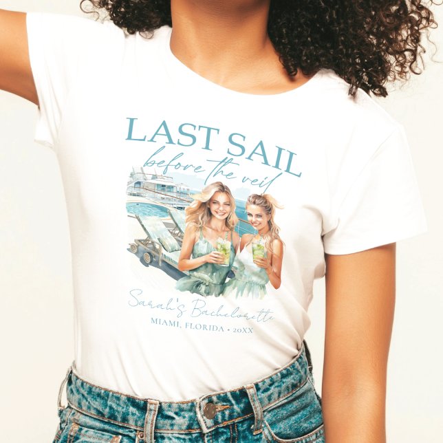 T-shirt Bachelorette de croisière Dernière voile personnal (Créateur téléchargé)