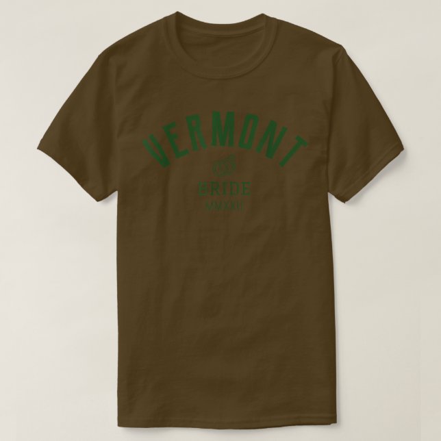 T-shirt Bachelorette de mariée du Vermont pour la mariée (Design devant)