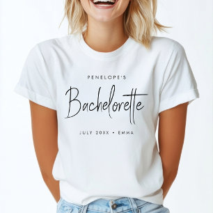 T-shirt Bachelorette   Éclaireur de script minimaliste mod