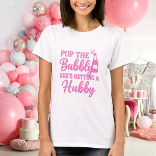 T-shirt Bachelorette fête rose pop bulle